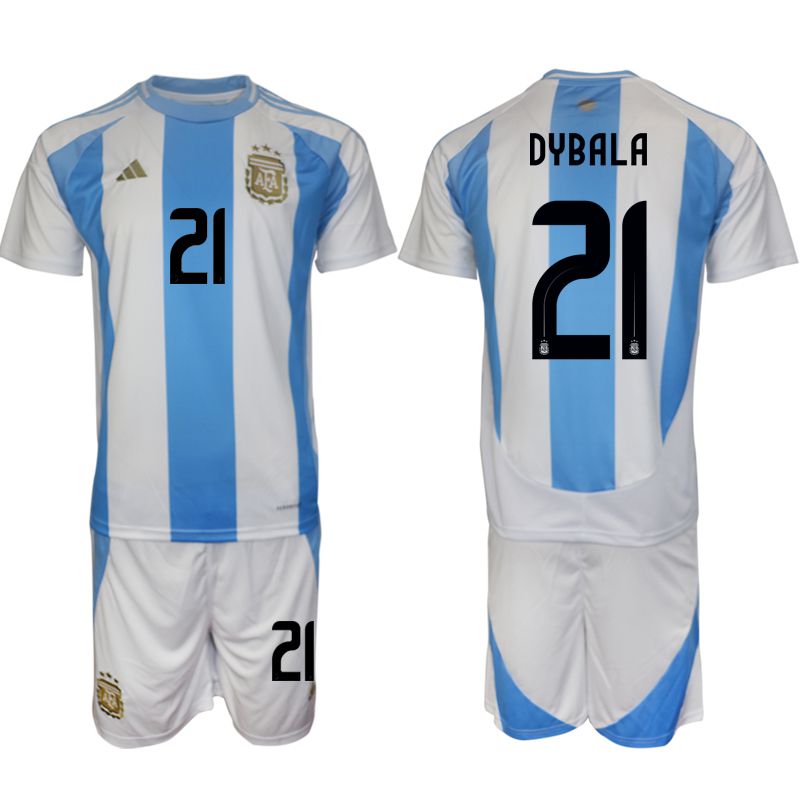 Men 2024-2025 Season Argentina home white 21 Soccer Jersey